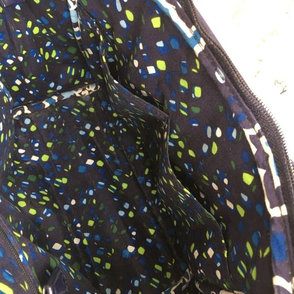 Vera Bradley Signature Print Trapeze Tote Ink Blue - Picture 8 of 10
